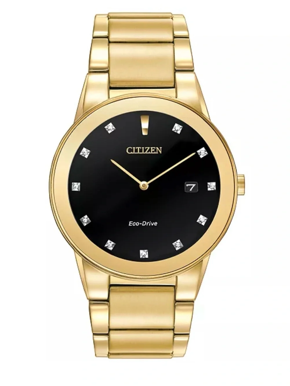 Citizen Men’s Eco-Drive Axiom Diamond Accent Gold Tone Watch